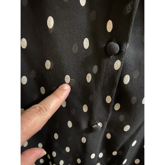 Valerie Stevens 100% Silk Mesh Women's Size 8 Polka Dot Button Down Blouse Shirt - Picture 3 of 16
